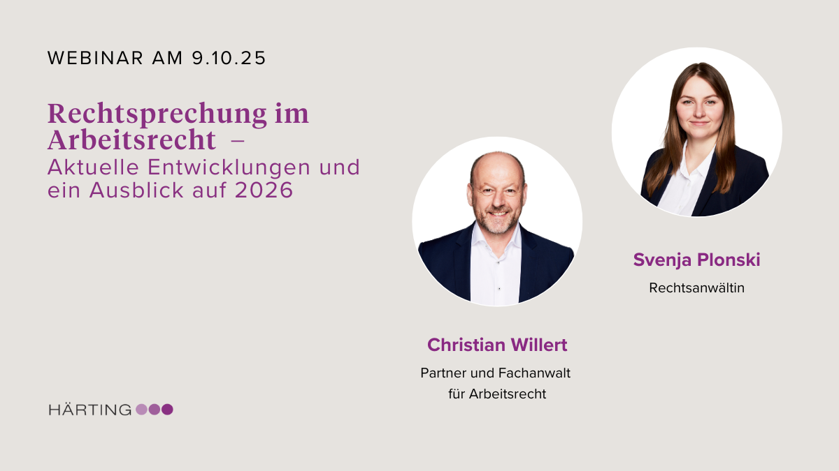 Headerbild HÄRTING: Rechtsprechung im Arbeitsrecht – Aktuelle Entwicklungen und Ausblick auf 2026