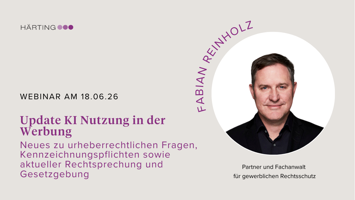 Headerbild HÄRTING: "Update KI Nutzung in der Werbung"