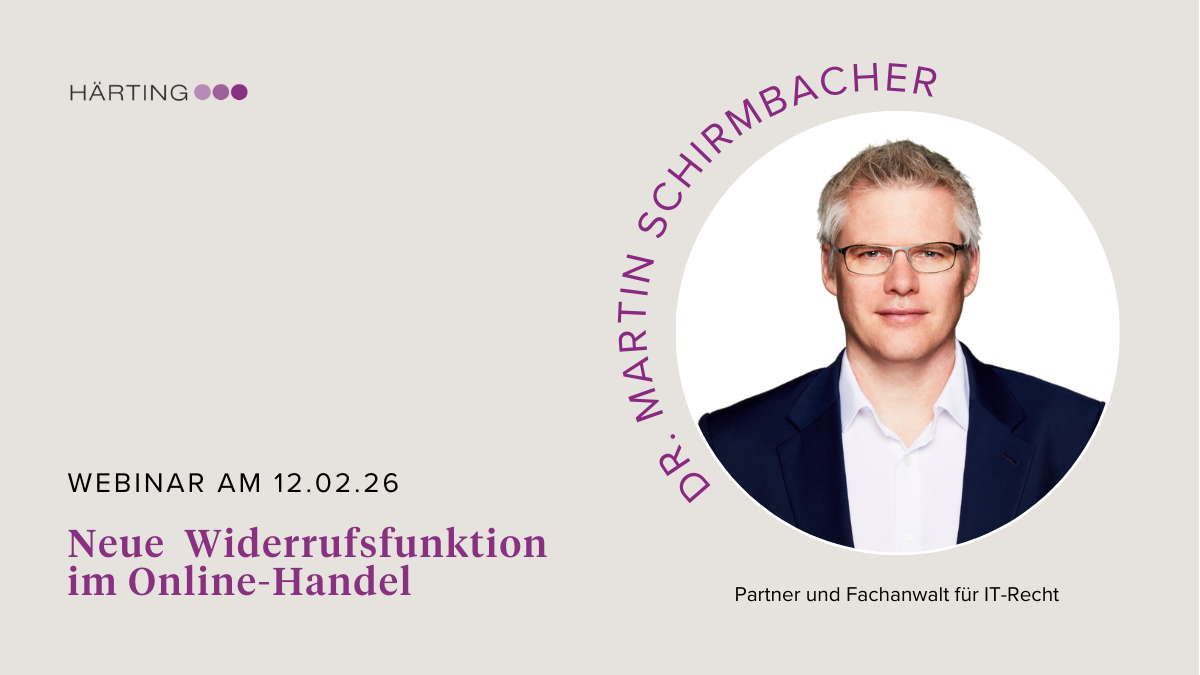Headerbild HÄRTING:" Neue Widerrufsfunktion im Online-Handel"