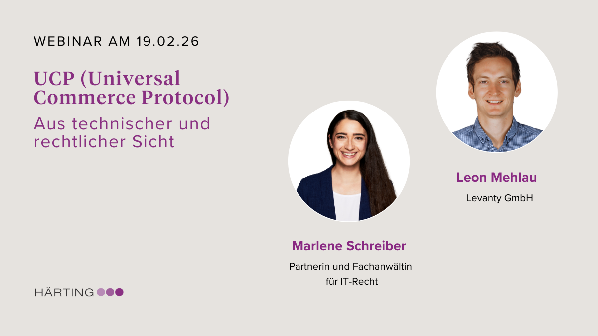 Headerbild HÄRTING: "UCP: Universal Commerce Protocol aus technischer und rechtlicher Sicht"