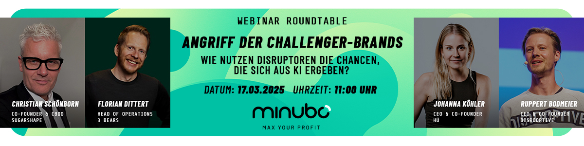 Headerbild minubo-Roundtable: Angriff der Challenger Brands