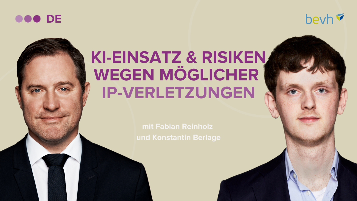 Headerbild "KI-Einsatz und Risiken wegen möglicher IP-Verletzungen"