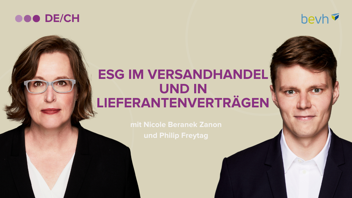 Headerbild "ESG im Versandhandel und in Lieferantenverträgen"