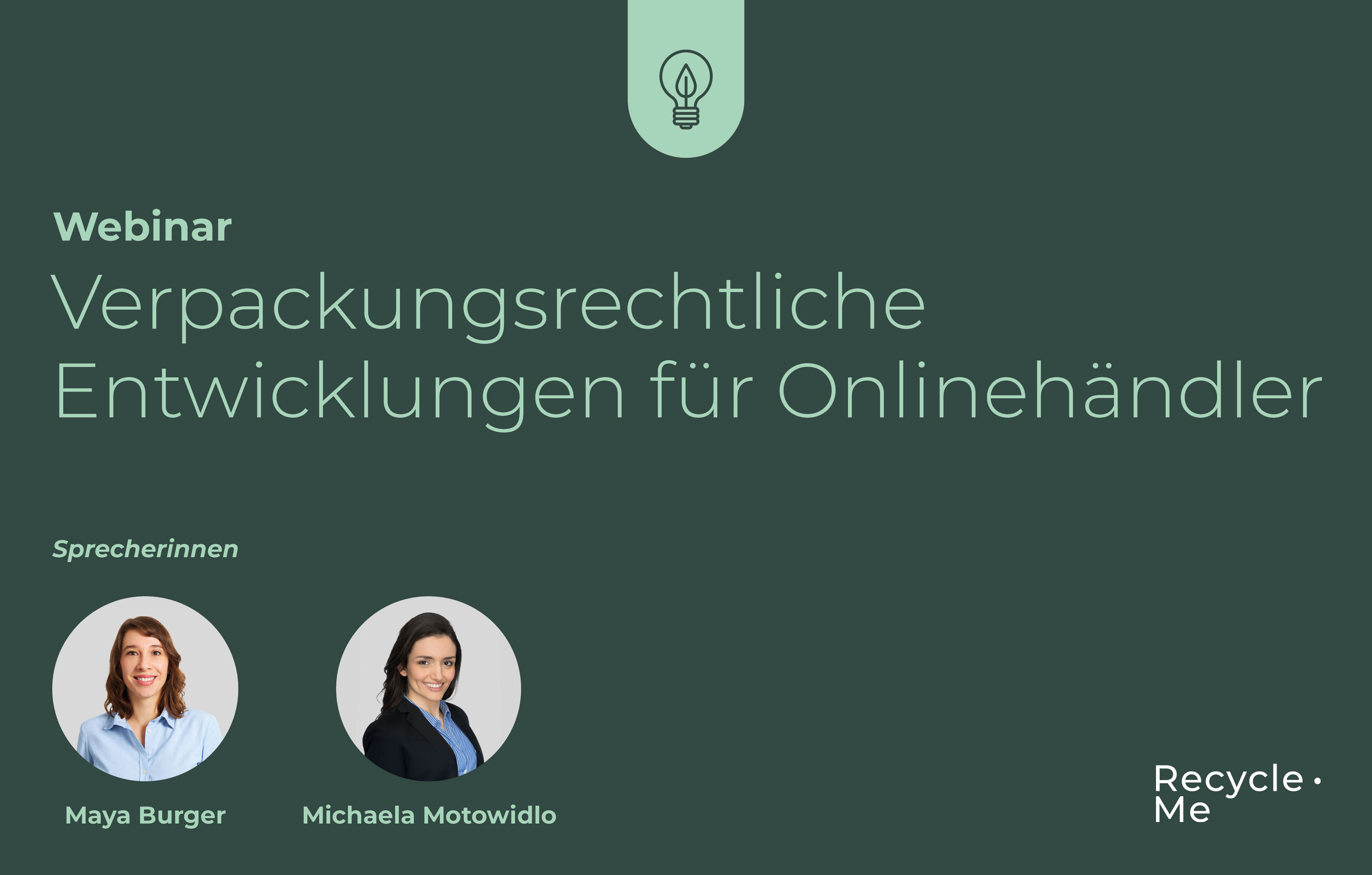 Headerbild RecycleMe: "Verpackungsrechtliche Entwicklungen für Onlinehändler"