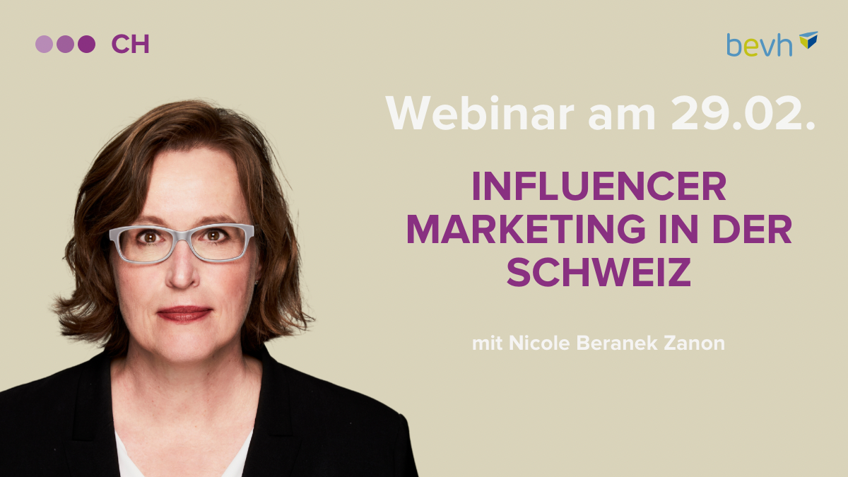 Headerbild Härting-Webinar: "Influencer Marketing in der Schweiz"