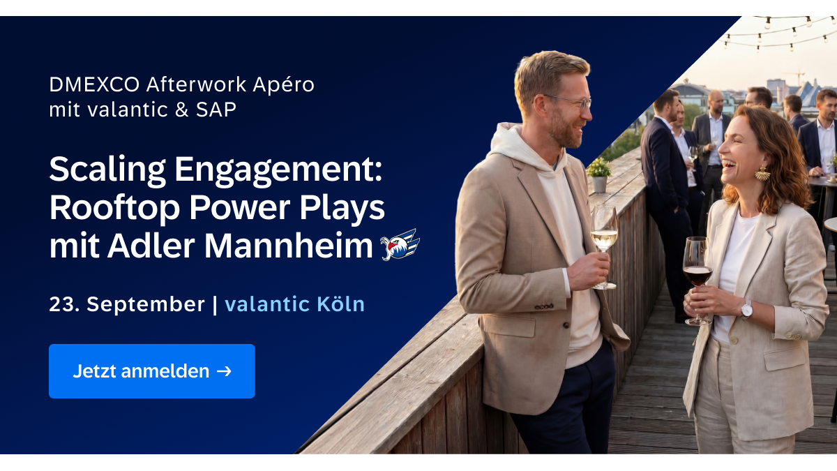 Headerbild DMEXCO Afterwork Apéro | valantic & SAP Scaling Engagement