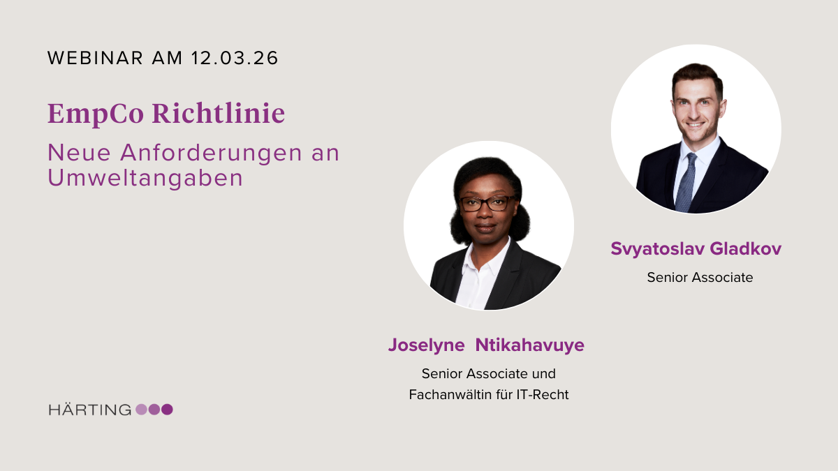 Headerbild HÄRTING: "EmpCo-Richtlinie: Neue Anforderungen an Umweltangaben"